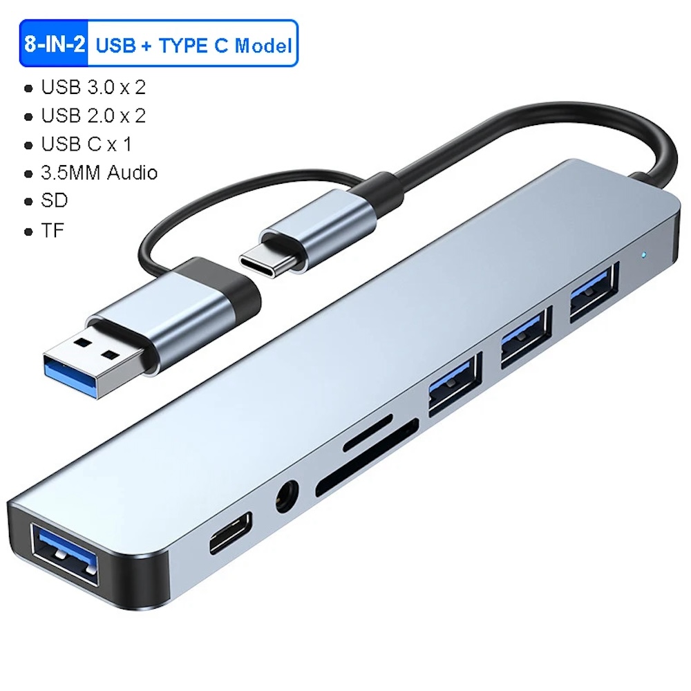Microsd Card Tablet - 8'i 2 arada USB-C ve USB-A