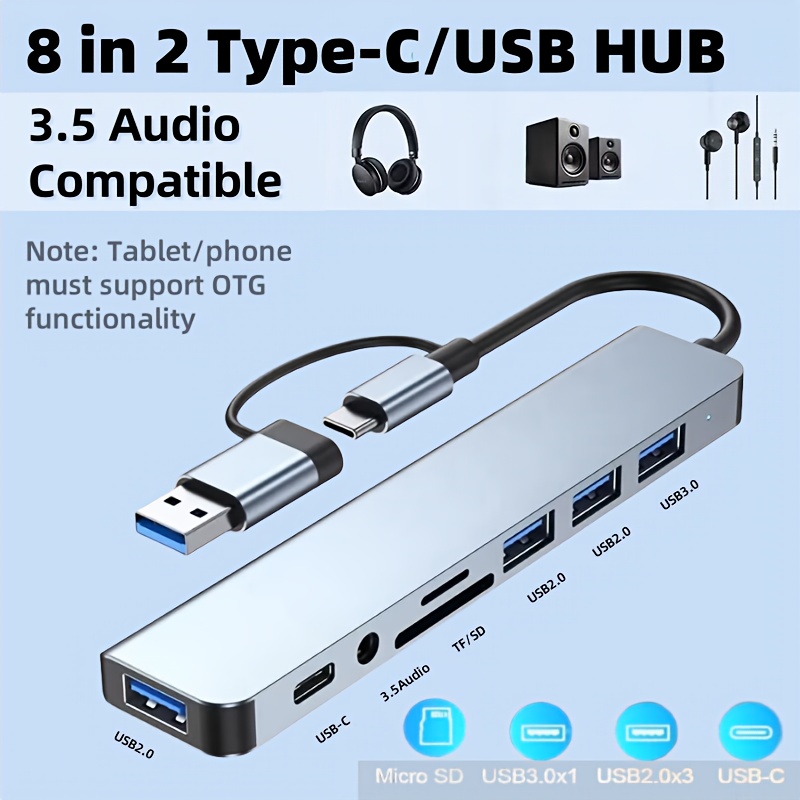 8'i 2 arada USB-C ve USB-A Hub - Microsd Card Tablet incelemesi ve fiyatı