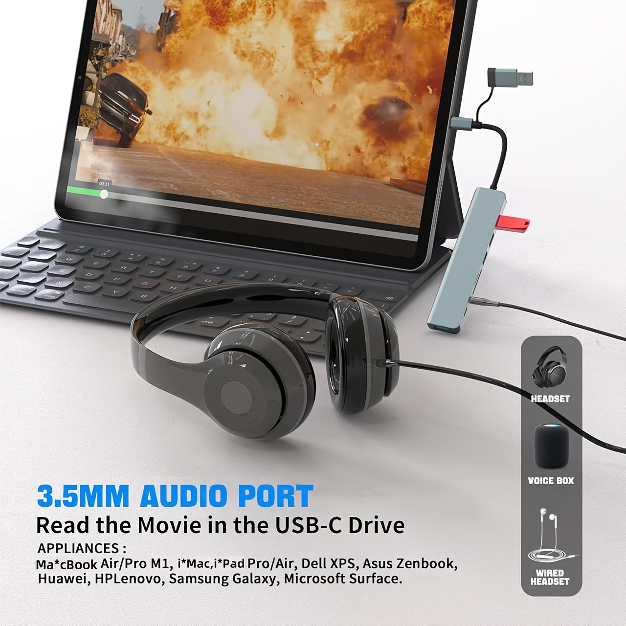 8'i 2 arada USB-C ve USB-A Hub - Microsd Card Tablet incelemesi ve fiyatı